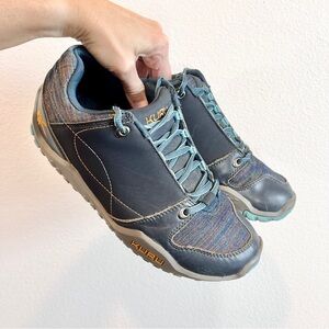 KURU Kruzr II Women’s Sneakers 9.5 Blue Leather Knit Walking Comfort Shoes Hike